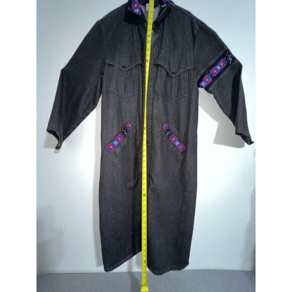 Vintage David James Coat Mens XXLarge Denim Duster Southwestern Made USA 90s - Picture 7 of 16